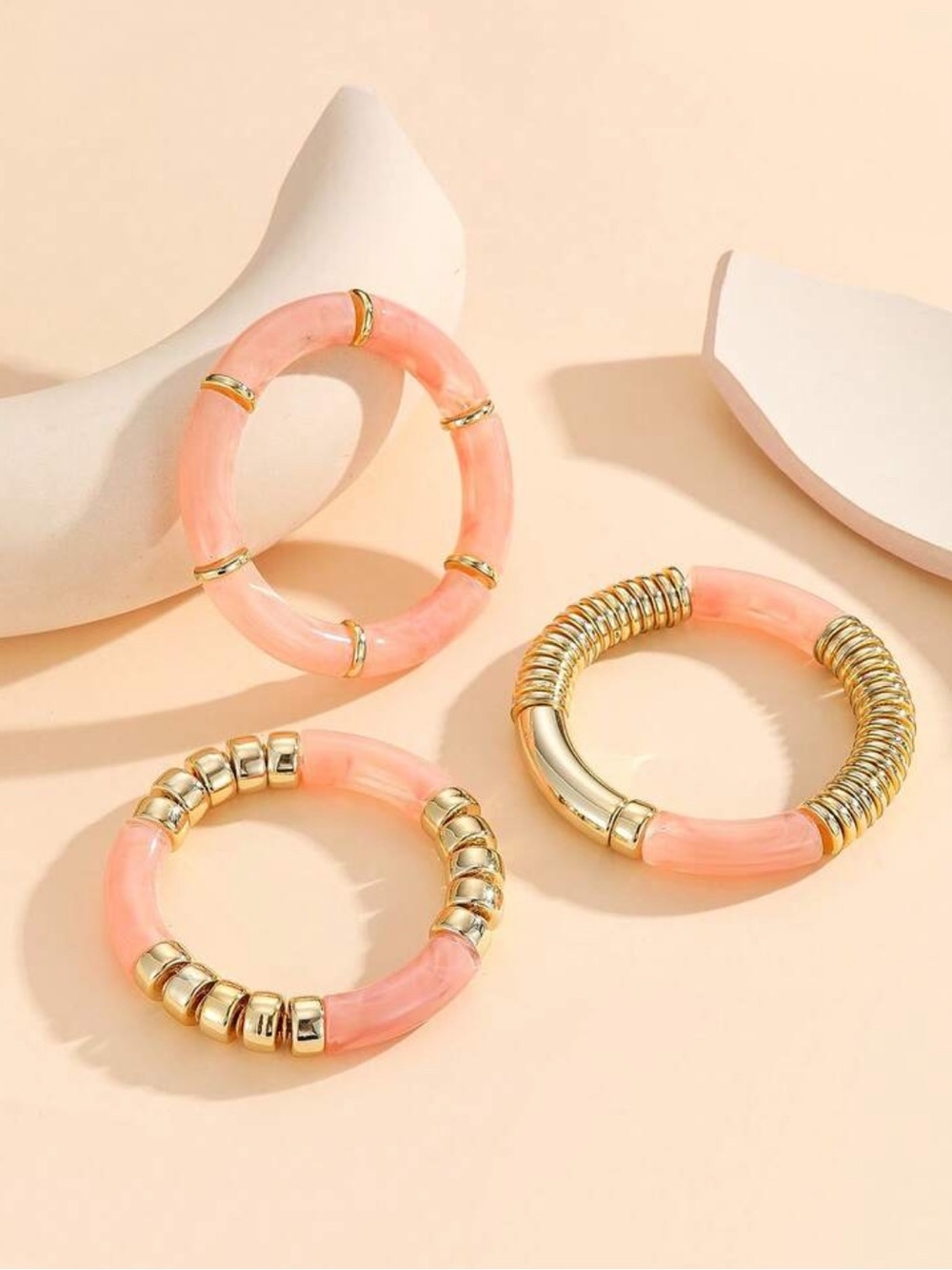Boho Pink Bracelet Set N2313